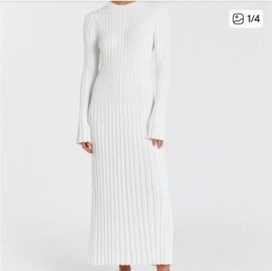 Dissh Brand New With Tags White Ribbed Knit Dress